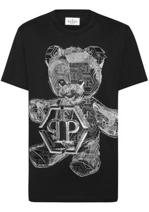 Philipp Plein Teddy Bear-appliqué cotton shirt - Black