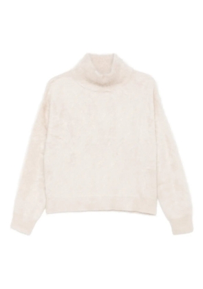 Iris Von Arnim brushed-effect roll-neck jumper - Neutrals