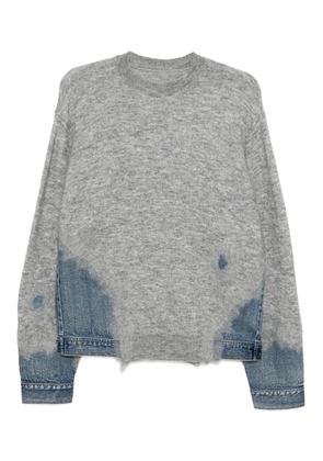 JNBY denim-patch jumper - Grey