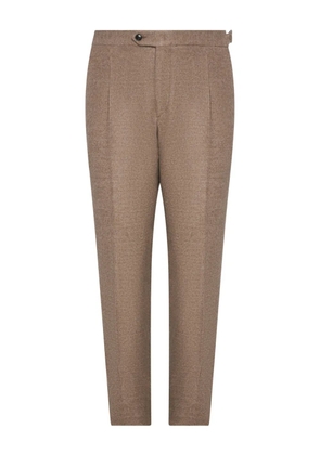 FRANZESE COLLECTION double-waistband dart trousers - Brown