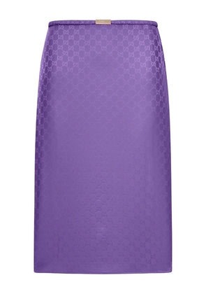Gucci GG jacquard silk midi skirt - Purple