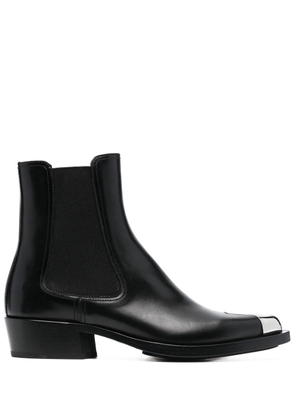 Alexander McQueen toe-cap 35mm leather boots - Black