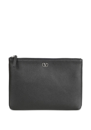 Valentino Garavani logo leather clutch bag - Black