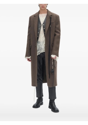 Ann Demeulemeester Melton wool coat - Brown