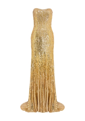 Jenny Packham Sarai sequin-embellished strapless maxi dress - Gold