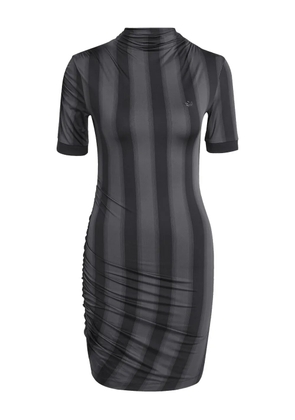 adidas striped mock-neck mini dress - Black