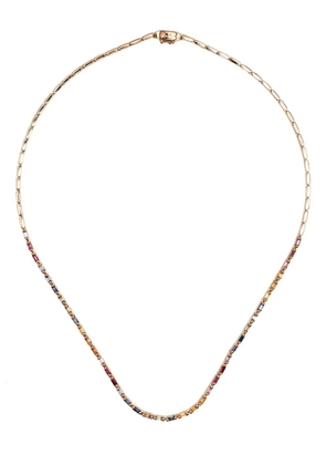 Suzanne Kalan 18kt rose gold sapphire tennis necklace