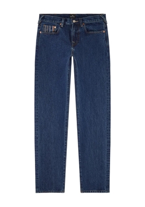 Paul Smith embroidered-striped pocket jeans - Blue