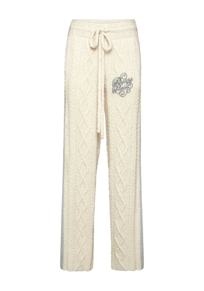 Philipp Plein knitted straight-leg trousers - White