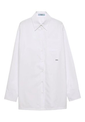 Prada embroidered patch pocket shirt - White