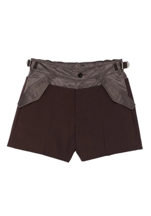 sacai panelled tailored shorts - Brown
