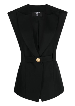 Balmain sleeveless single-breasted jacket - Black