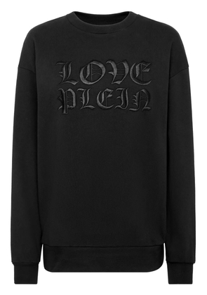 Philipp Plein logo-patch cotton sweatshirt - Black