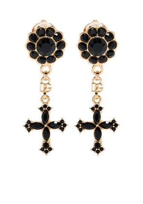 Dolce & Gabbana cross-charm drop earrings - Gold