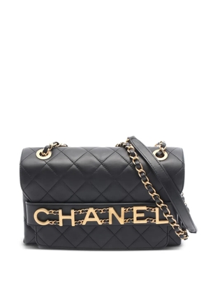 CHANEL Pre-Owned 2019 matelasse logo shoulder bag - Black