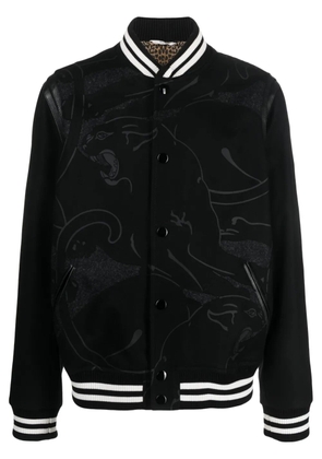 Valentino Garavani graphic-print wool bomber jacket - Black