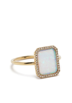 Persée 18kt yellow gold opal and diamond ring