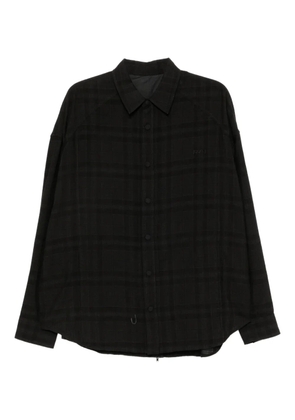 Juun.J plaied long-sleeves shirt - Black
