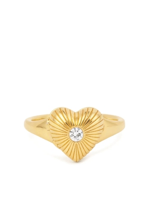 Persée 9K yellow gold heart diamond ring