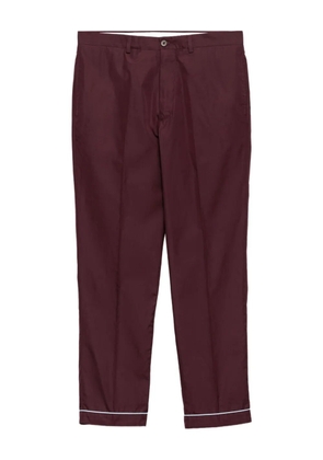 Prada piped-trim cotton trousers - Red