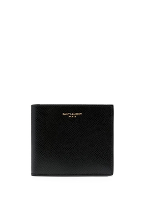 Saint Laurent East/West grained leather wallet - Black