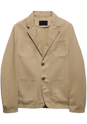 Prada cotton single-breasted blazer - Neutrals