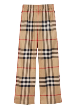 Burberry check-pattern cotton trousers - Neutrals