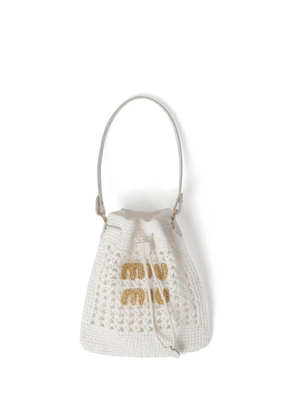Miu Miu woven raffia mini bag - White