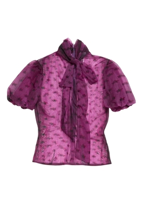 Acne Studios star-print puff-sleeve top - Purple