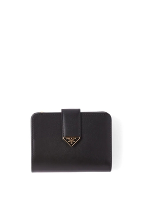 Prada triangle-logo leather bi-fold wallet - Black