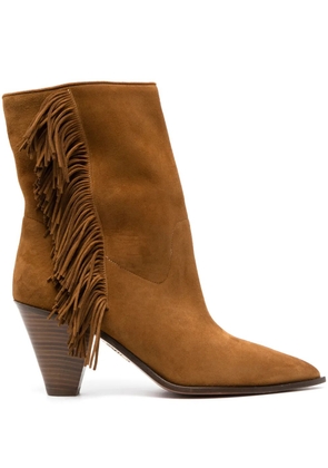 Aquazzura Marfa 70mm suede boots - Brown