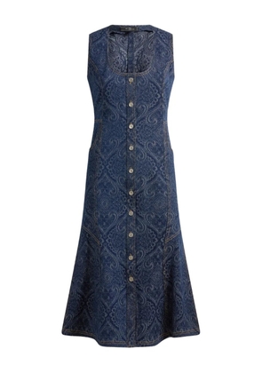ETRO paisley-print denim dress - Blue