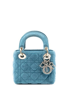 Christian Dior Pre-Owned 2020 Mini Velvet Cannage Lady Dior satchel - Blue