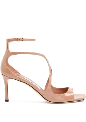 Jimmy Choo 75mm Azia patent-leather ankle-strap sandals - Neutrals