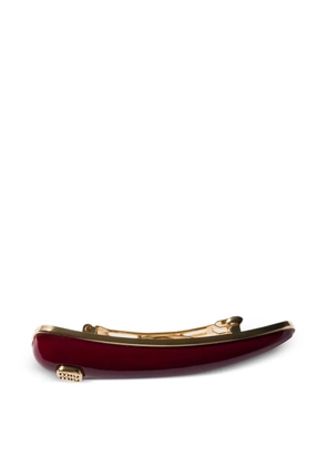 Miu Miu logo-plaque leather hair clip - Red