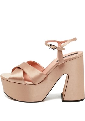 Rochas Vintage criss-cross platform sandals - Neutrals