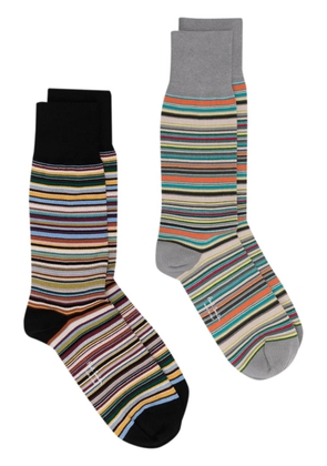 Paul Smith two-pack striped cotton socks - Black