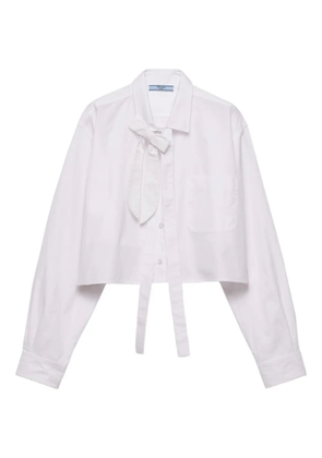 Prada bow-collar patch-pocket shirt - White