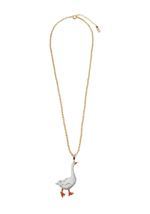 Moschino goose-pendant necklace - Gold