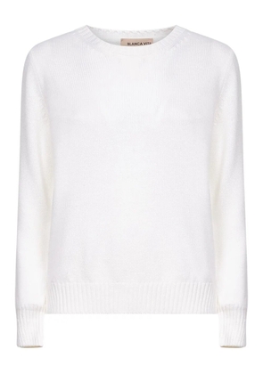 Blanca Vita ribbed crew-neck sweater - White