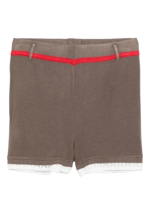 SIEDRES Marthe lace-trim shorts - Brown