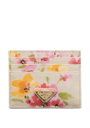 Prada floral-print cardholder - Neutrals