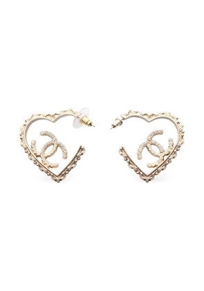 CHANEL Pre-Owned 1986-1988 heart earrings - Gold