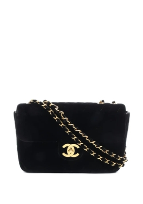 CHANEL Pre-Owned 1991-1994 velvet chain shoulder bag - Black