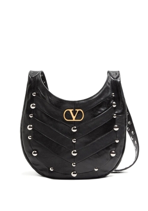 Valentino Garavani small Hoboho chevron-quilted studded shoulder bag - Black