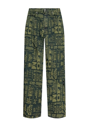 Off-White printed jeans - Green