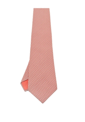 Hermès Pre-Owned silk print tie - Orange