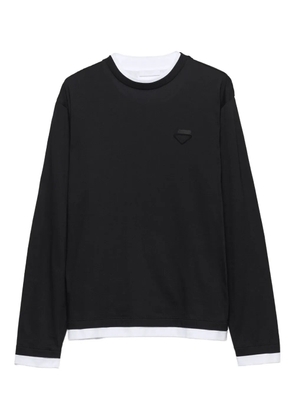 Prada triangle-logo cotton t-shirt - Black