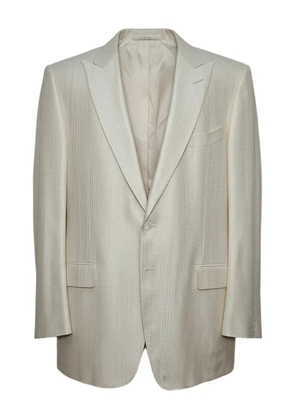 AccessXPrive peak-lapel silk blend blazer - Neutrals