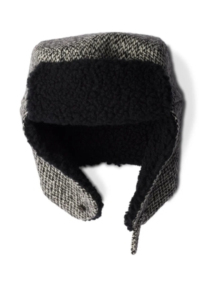 Prada houndstooth fleece-trapper hat - Black